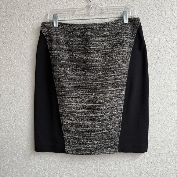 Ann Taylor Tweed Pencil Skirt Black Wool Blend Mixed Media Women’s Size 10 - Picture 1 of 7